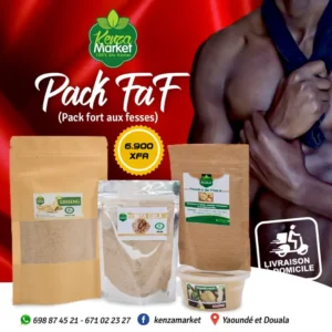 Image montrant les quatre produits du Pack FAF Kenza Market « Vitalité masculine – puissance sexuelle et tonicité aux extraits de plantes naturelles »