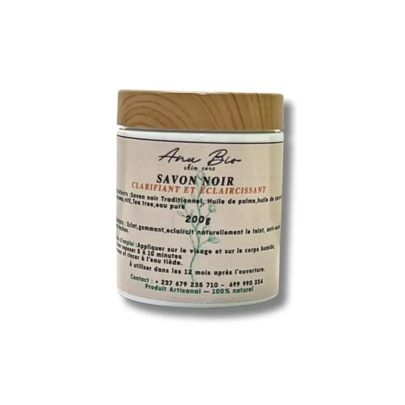 Savon noir clarifiant et éclaircissant 200 g – 100 % naturel