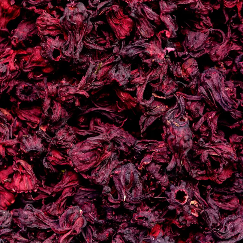 Feuilles de bissap / foléré (hibiscus sabdariffa) séchées en sachet 50 g Kenza Market, pour boisson traditionnelle africaine et tisanes.