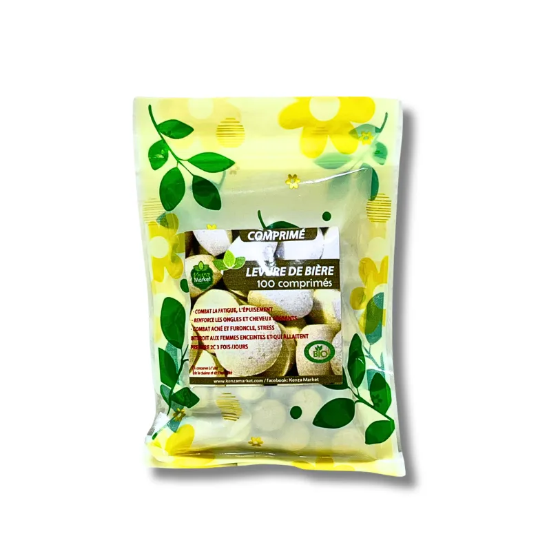 Flacon de levure de bière – 100 comprimés fortifiants pour cheveux, peau et ongles